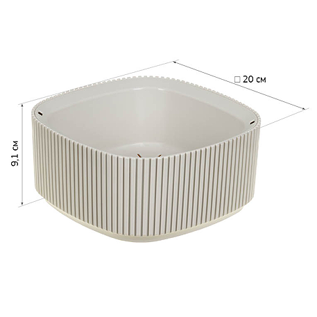 М 3250 Кашпо СТРИП 190х190мм 1,6л со вставкой (Белый)