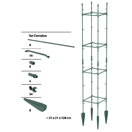 IFLS1-G851 Опора для растений IFLS1 20*20 h120см зеленый (pine green) (ш/к 9760)